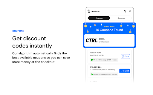 DealDrop: Automatic Coupons & Price Comparison screenshot