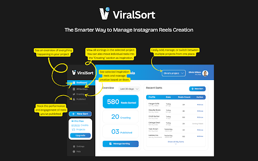 ViralSort - Sort Instagram Reels & Manage in One Dashboard. screenshot