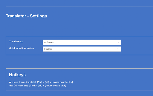 Translator screenshot