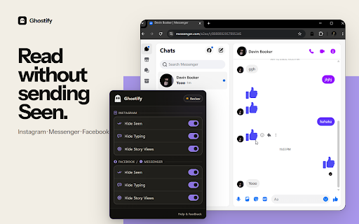 Ghostify | Hide Seen, Typing & Story Views screenshot