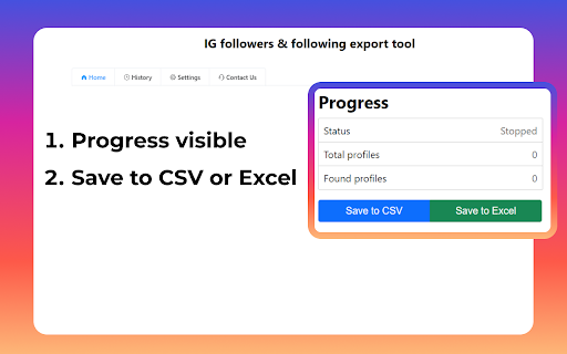 IG Exporter & Scraper: Export Instagram Followers & Following data to list screenshot