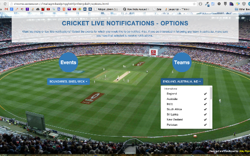 Cricket Live Notifications screenshot