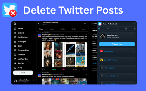 Delete Twitter Posts - Bulk Clean X Tweets screenshot
