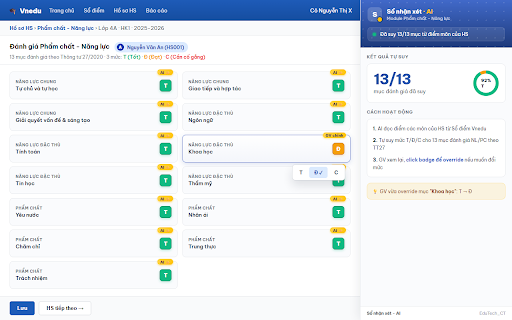 Sổ nhận xét - AI screenshot
