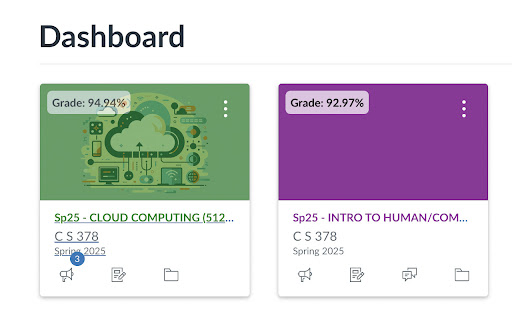 Canvas Grades screenshot