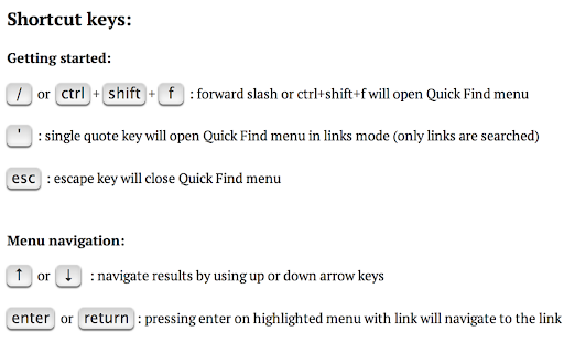 Quick Find for Google Chrome™ screenshot