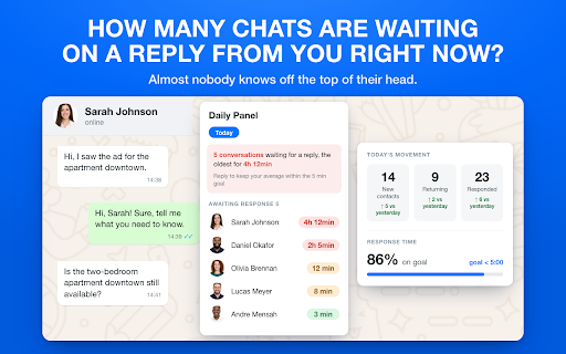 Hotzapp: Responda em 1 clique. CRM e Kanban no WhatsApp Web screenshot