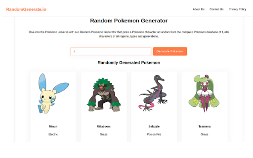 Random Pokemon Generator screenshot