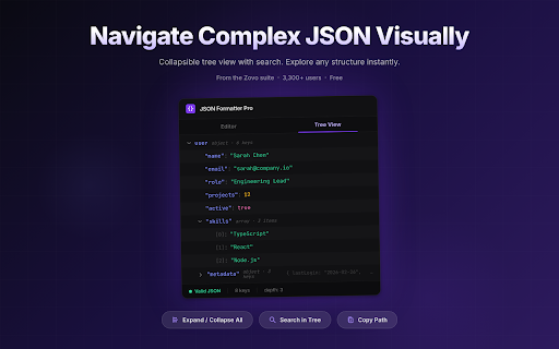 JSON Formatter Pro - Viewer with a Collapsible Tree screenshot