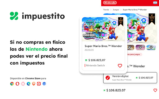 Impuestito: precio final juegos con impuestos screenshot