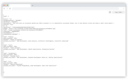 JSON Formatter screenshot