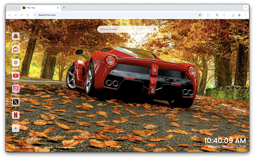 Ferrari Live Wallpaper New Tab screenshot