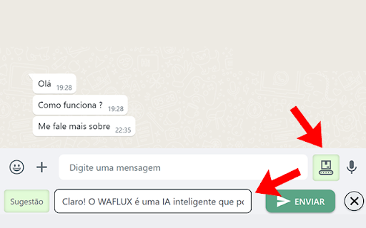 WaFlux - IA treinada para WhatsApp Web - ChatGPT screenshot