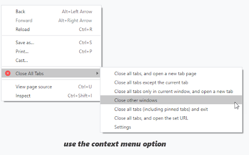 Close All Tabs screenshot