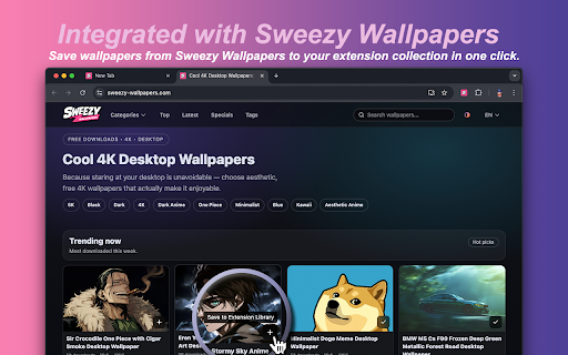 Sweezy ★ New Tab ★ Wallpapers screenshot