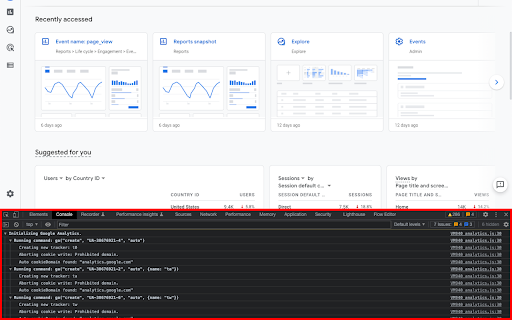 Google Analytics Debugger screenshot