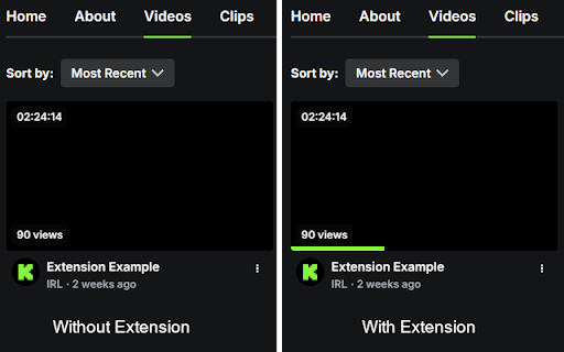 Kick VOD Auto Resume screenshot