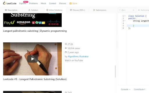 LeetCode Video Solutions screenshot