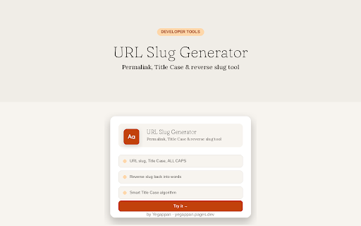 URL Slug Generator screenshot