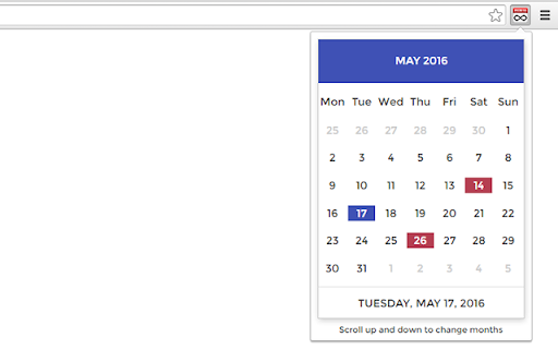 Infinite Monthly Calendar screenshot