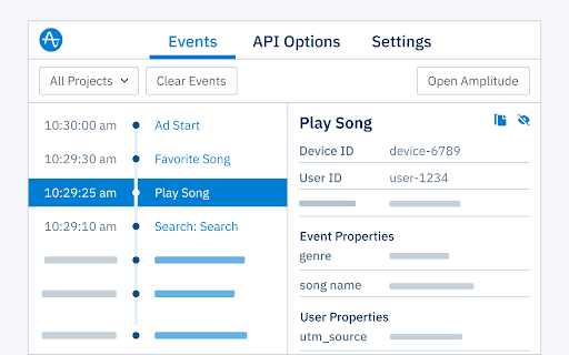 Amplitude Event Explorer screenshot