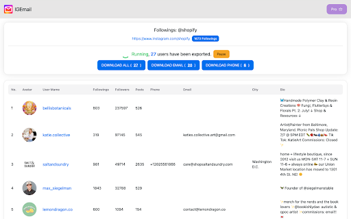 IGEmail - IG Email Extractor screenshot