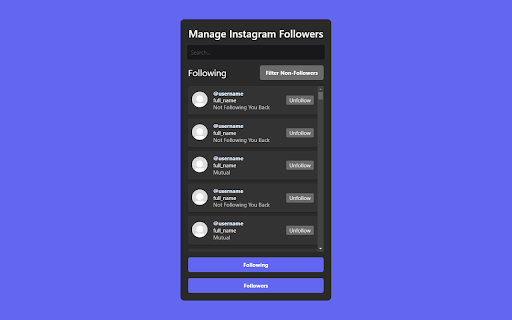 Manage Instagram Followers screenshot
