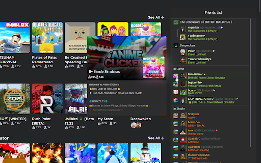 Better Roblox Friendslist screenshot