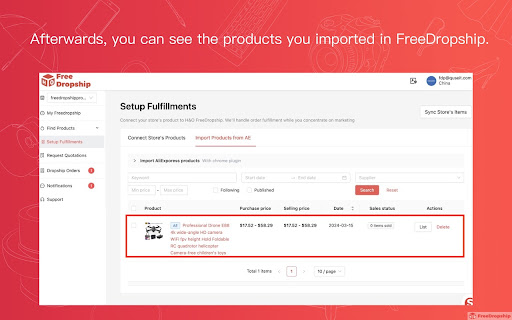 H&O FreeDropship - AliExpress Dropshipping Asistant screenshot