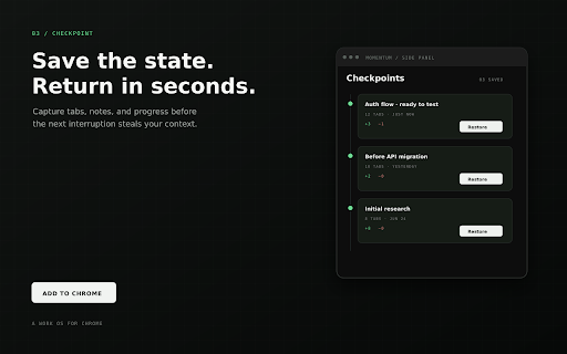 Momentum OS - Tab Session Manager screenshot
