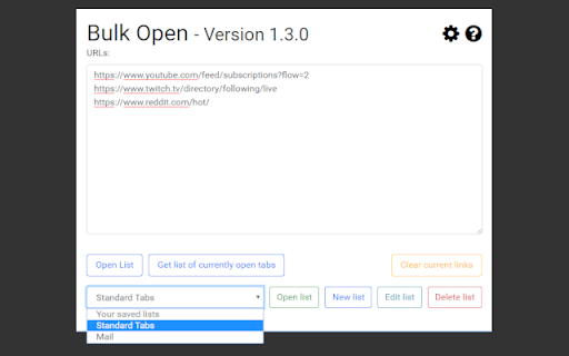 Bulk URL Opener screenshot