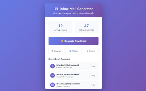 Inbox Mail Generator - by Mubashir Hassan screenshot