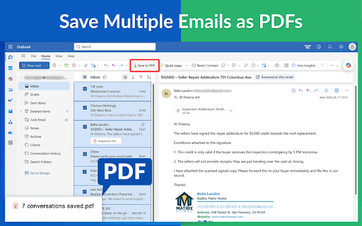 Save Outlook Emails as PDF by cloudHQ screenshot