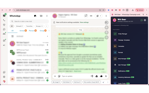 WA Gear - WhatsApp Campaign and CRM screenshot