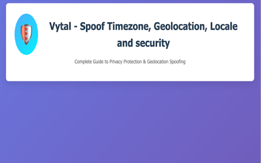 Vytal - Spoof Timezone, Geolocation, Locale and security screenshot