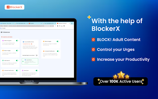 Porn / Adult Blocker, Block Sites - BlockerX screenshot