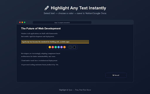 Highlight & Sync — Free, Fast Text Saver screenshot