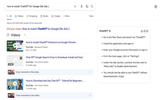 ChatGPT For Chrome - ChatGPT assistant screenshot