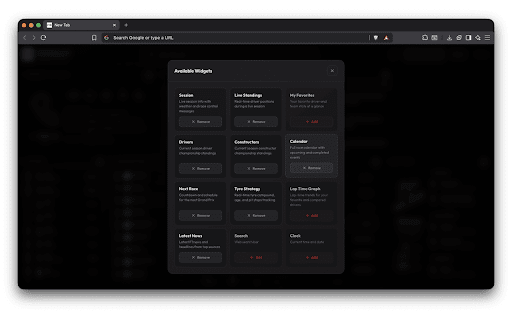 F1X: Live F1 Dashboard & Race Tracker - New Tab screenshot