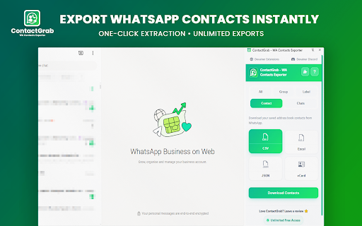ContactGrab - WA Contacts Exporter screenshot