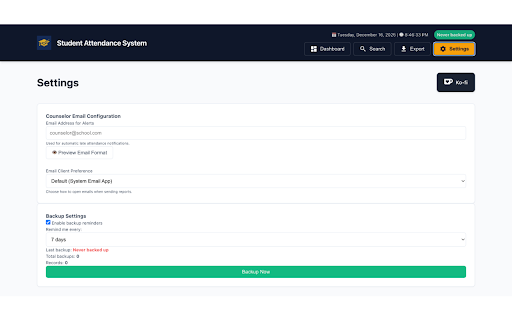 SAS - Student Attendance System screenshot