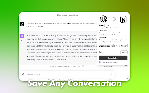 Chat to Notion screenshot