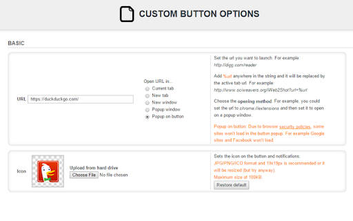 Custom Button screenshot