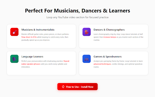 YouTube Looper Pro: Loop & Repeat Video Sections screenshot