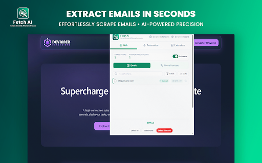 Fetch AI Smart Email & Phone Extractor screenshot