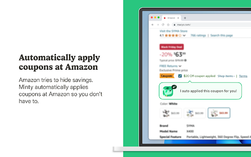 Minty – Automatic Coupons & Cashback Rewards screenshot