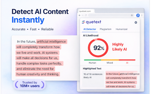 Quetext: AI Content Detector & Plagiarism Checker screenshot