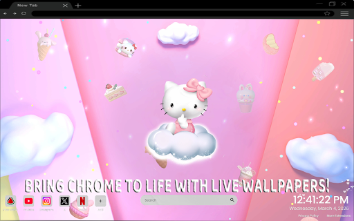 Pink Hello Kitty Live Wallpaper screenshot