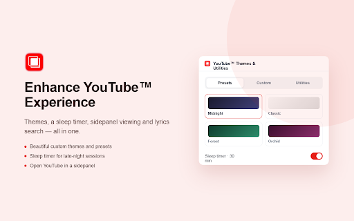 Enhance Youtube™ Experience - Themes & Utilities screenshot
