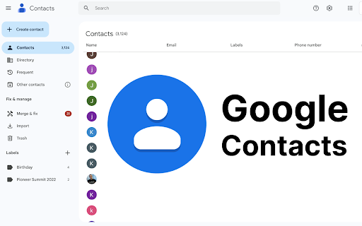 Contacts screenshot